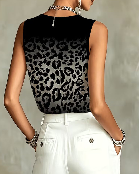 Tank Top Ombre Leopard Ärmellos
