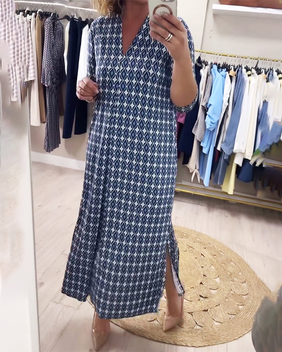 Kleid Geometrisch Druck Maxi