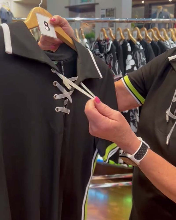 Kleid Revers Kontrast Schleife Gerade