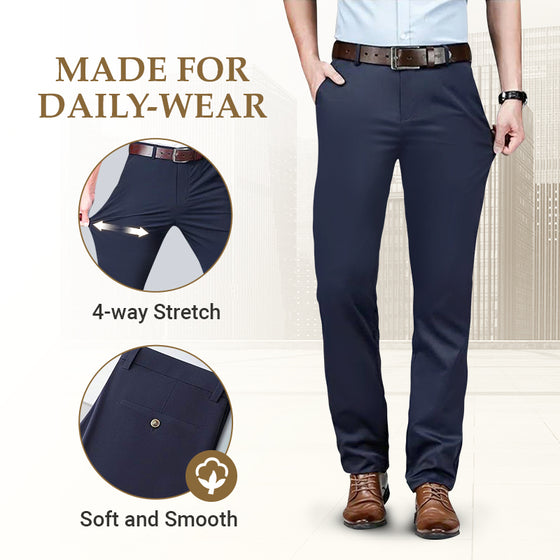Herrenhose mit hoher Dehnbarkeit in Straight Fit