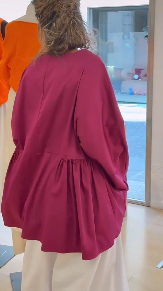 Einfarbiges Langarm‑Bluse