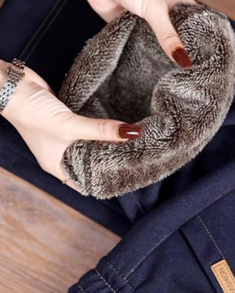 Hose lockere Passform hohe Taille schlankmachende Weitbein