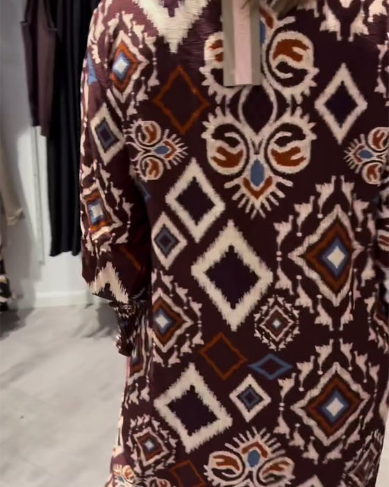 Kleid mit Hemd in Diamantmuster