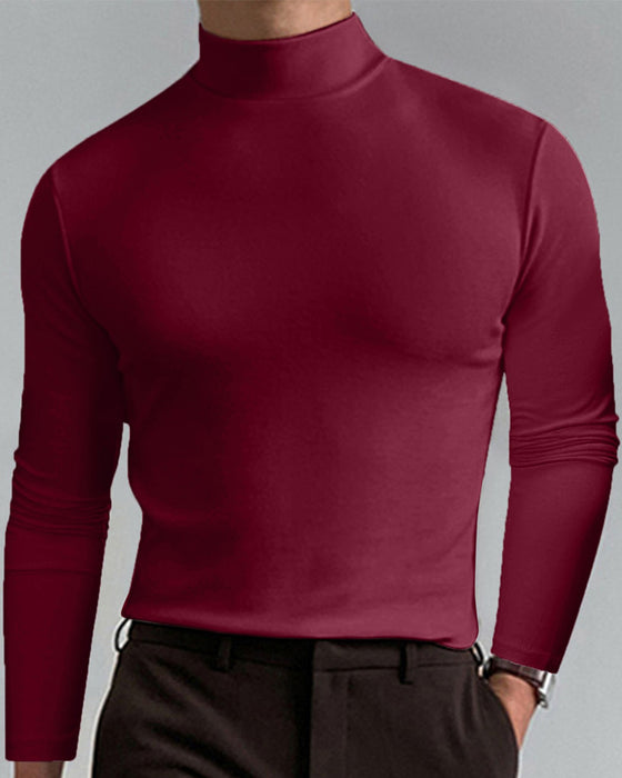 Herren Langarm T-Shirt Mit Schmalem Ausschnitt