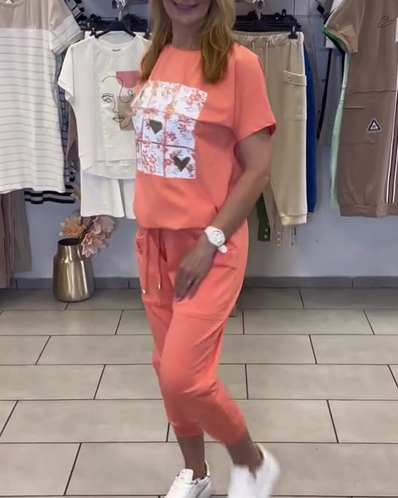 Set Lässige Bedruckte Kurze Hosen