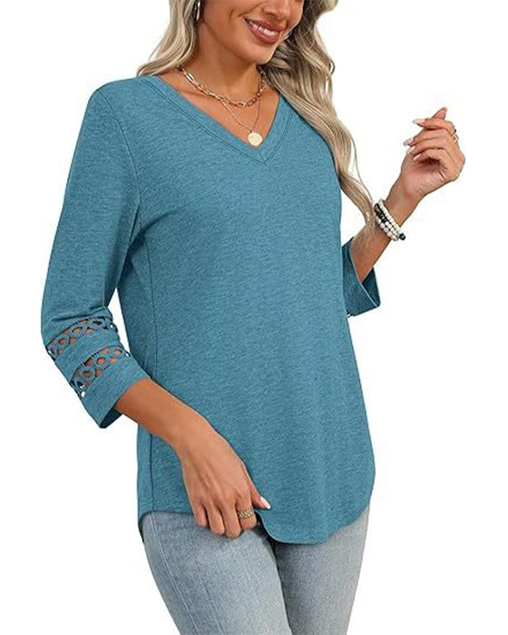 V-Ausschnitt T-Shirt Mit Ausgeschnittenem Kragen Design
