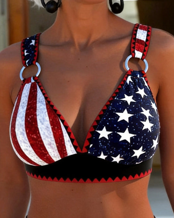 Bikini Hohe Taille Gedruckt