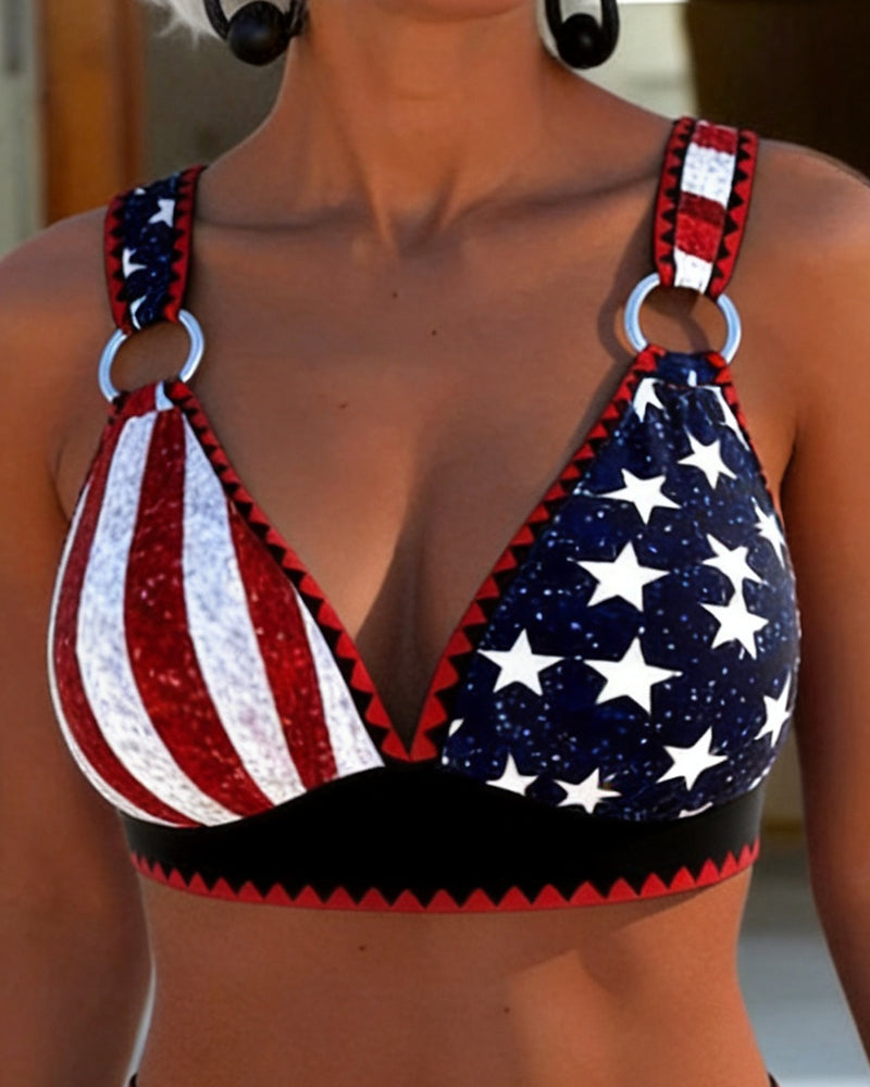 Bikini Hohe Taille Gedruckt