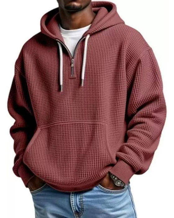Hoodie Herren Einfarbig Reißverschluss Pullover