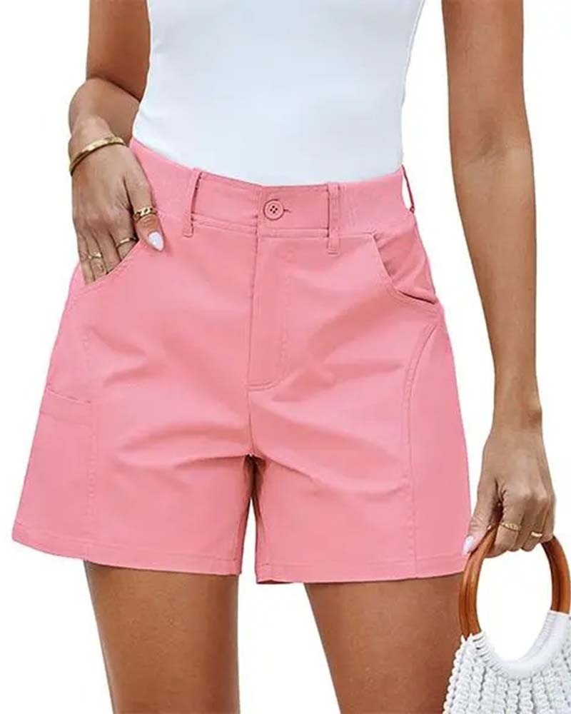 Shorts Mit Taschenknopf Unifarben