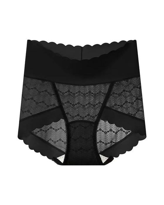 Atmungsfreie Nahtlose High-Waist Spitzen Slip