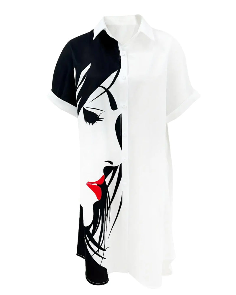 Kleid bedruckt Kurzarm