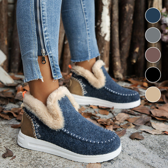 ❄️Damen Winterstiefeletten rutschfest mit Kunstfellfutter