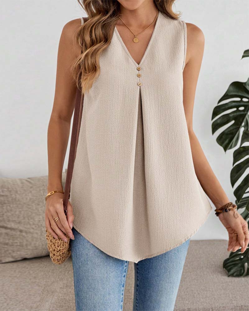 Tank Top V-Ausschnitt Doppelt Lage Locker