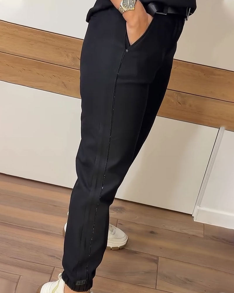 Hose Verjüngt Tasche Gekürzt