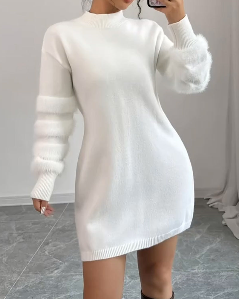 Elegantes und stilvolles Kleid mit hohem Kragen