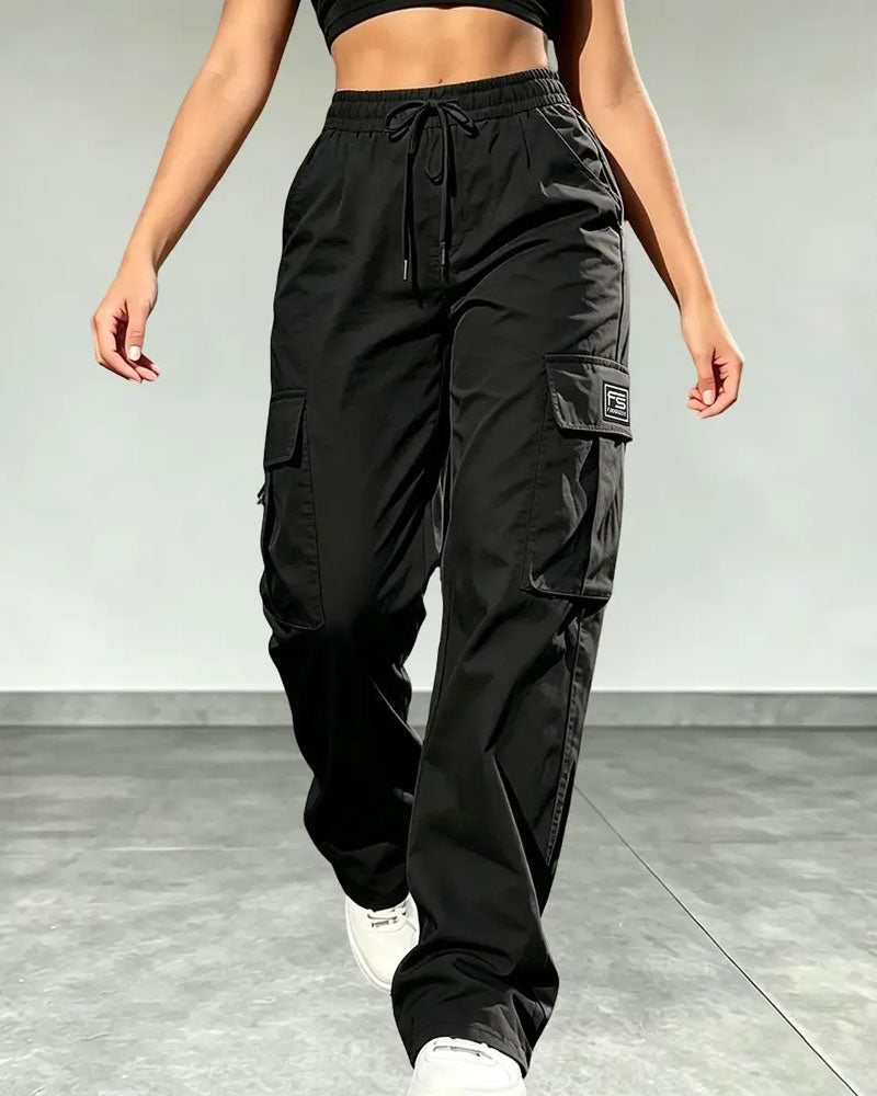 Hose Elastische Taille Kordelzug Tasche Cargo