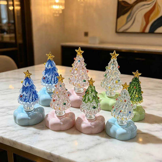 Glas Weihnachtsbaum Mit Rotierender Keramikbasis