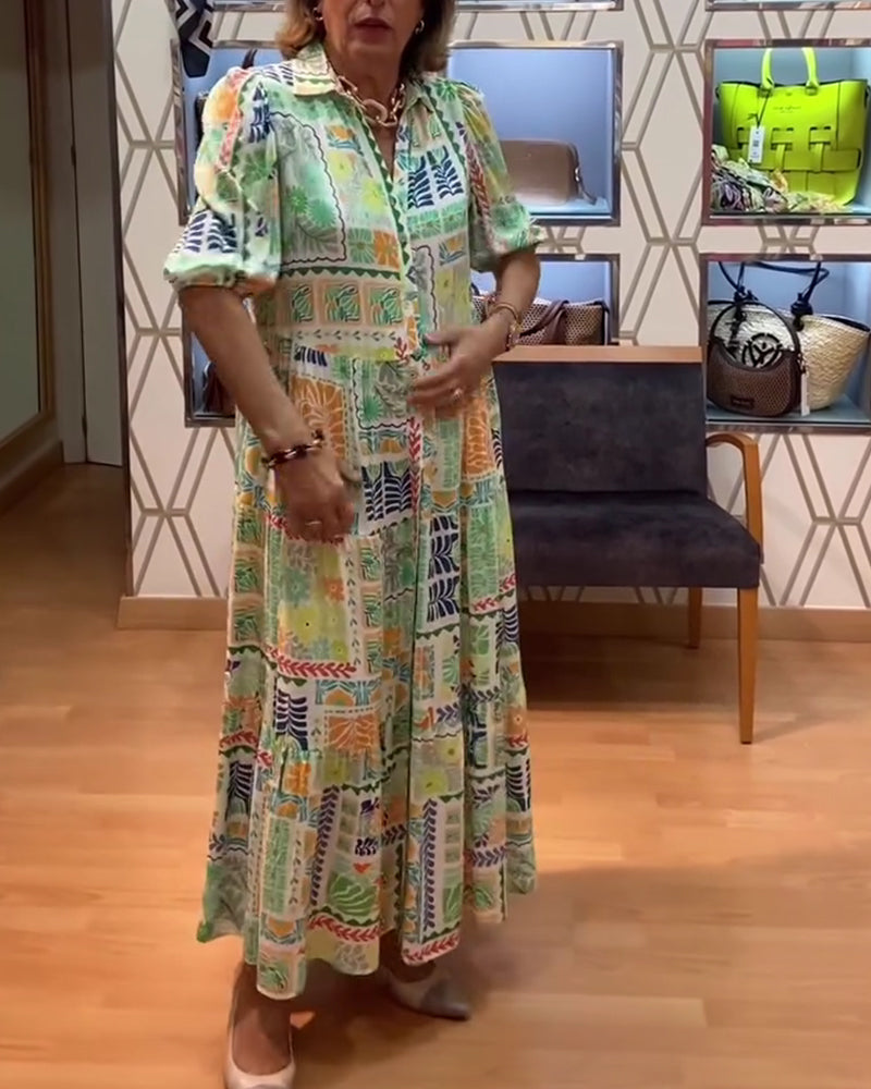 Kleid A-Saum Kurzärmelig