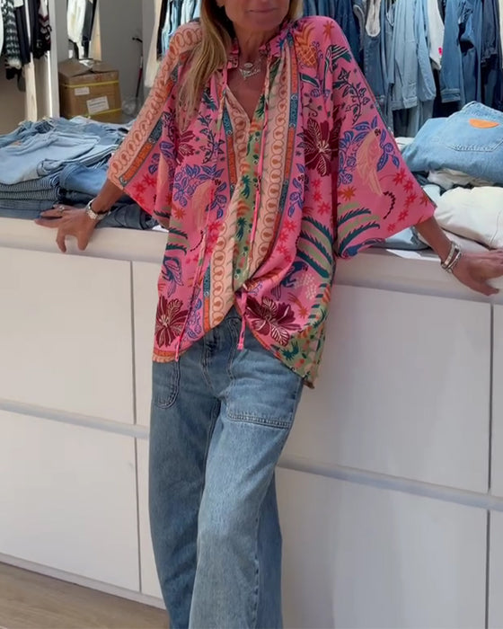 Bluse Bohemian Druck