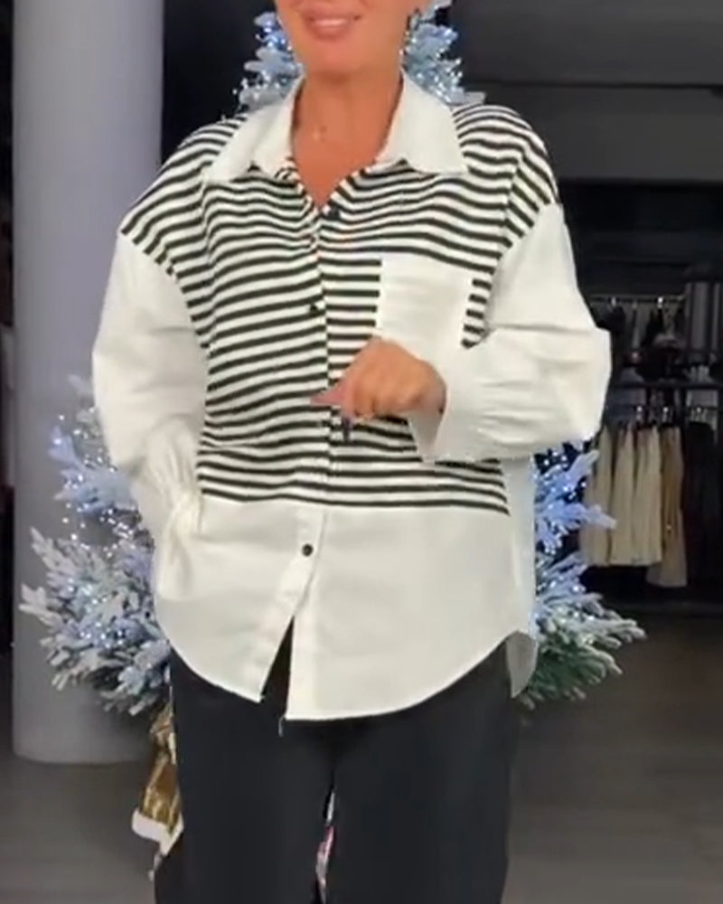 Hemd gestreifter Button-Down-Kragen