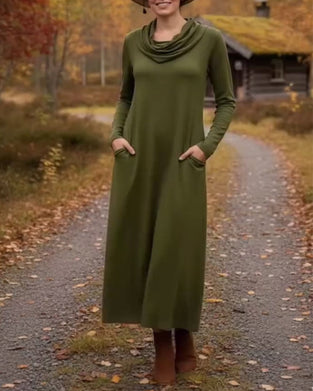 Kleid lässig einfache einfarbige Tasche