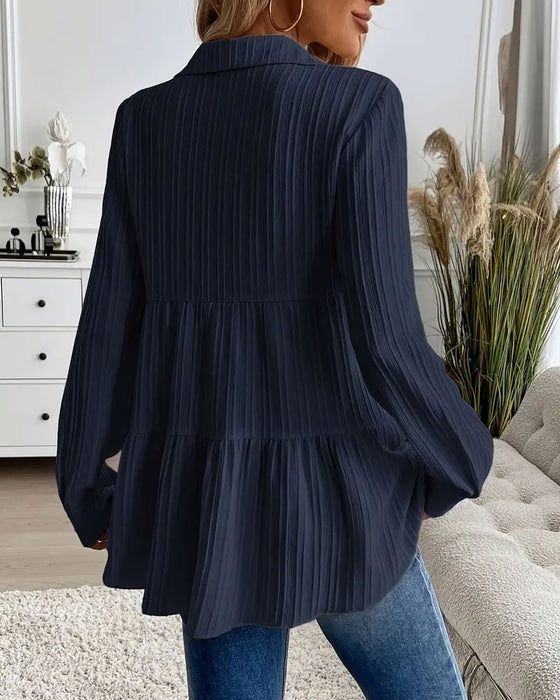 elegante Bluse mit Reverskragen und tailliertem Schnitt