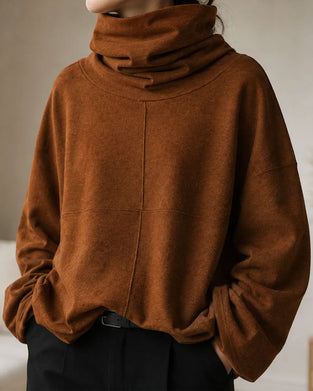 Sweatshirt Rollkragen Langarm Lässig