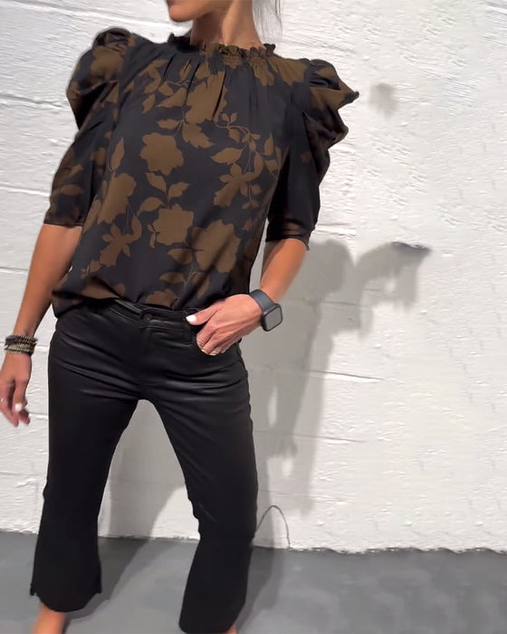 Bluse Puffärmel Rüsche