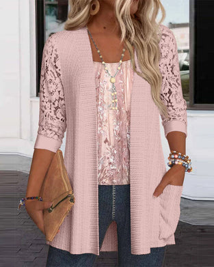 Top mit Fake-Zweiteiler-Optik und Patchwork