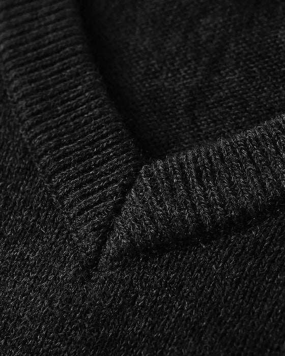Pullover Mini V-Ausschnitt Lässig Einfarbig