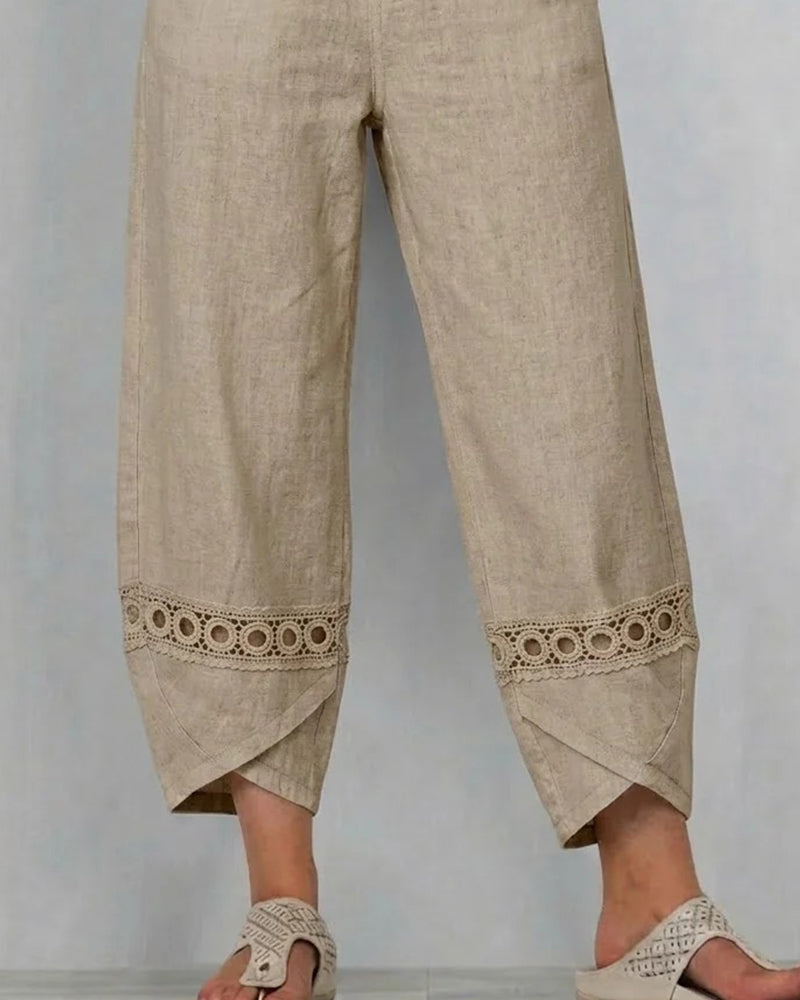 Hose Unifarben durchbrochen Casual