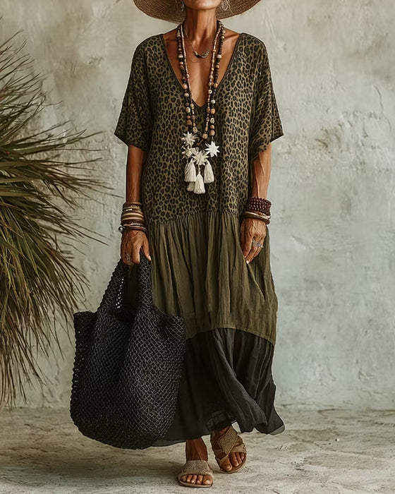 Lässiges Maxikleid Mit Leopardenmuster