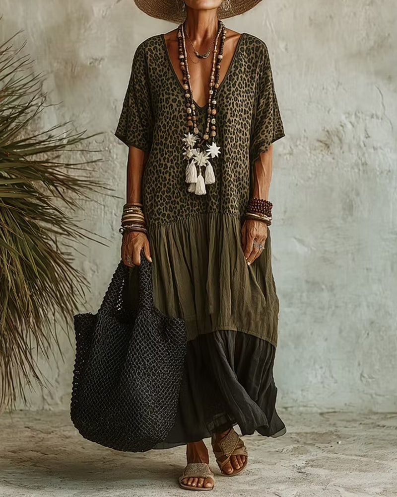 Lässiges Maxikleid Mit Leopardenmuster
