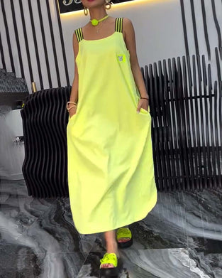 Kleid Gespaltene Träger Locker