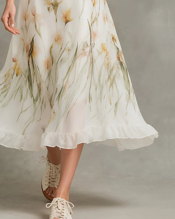 Set Spaghettiträger Kleid + Revers Cover-Up