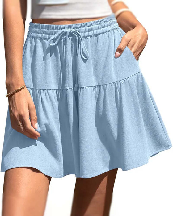Shorts Rüsche Patchwork Bindung
