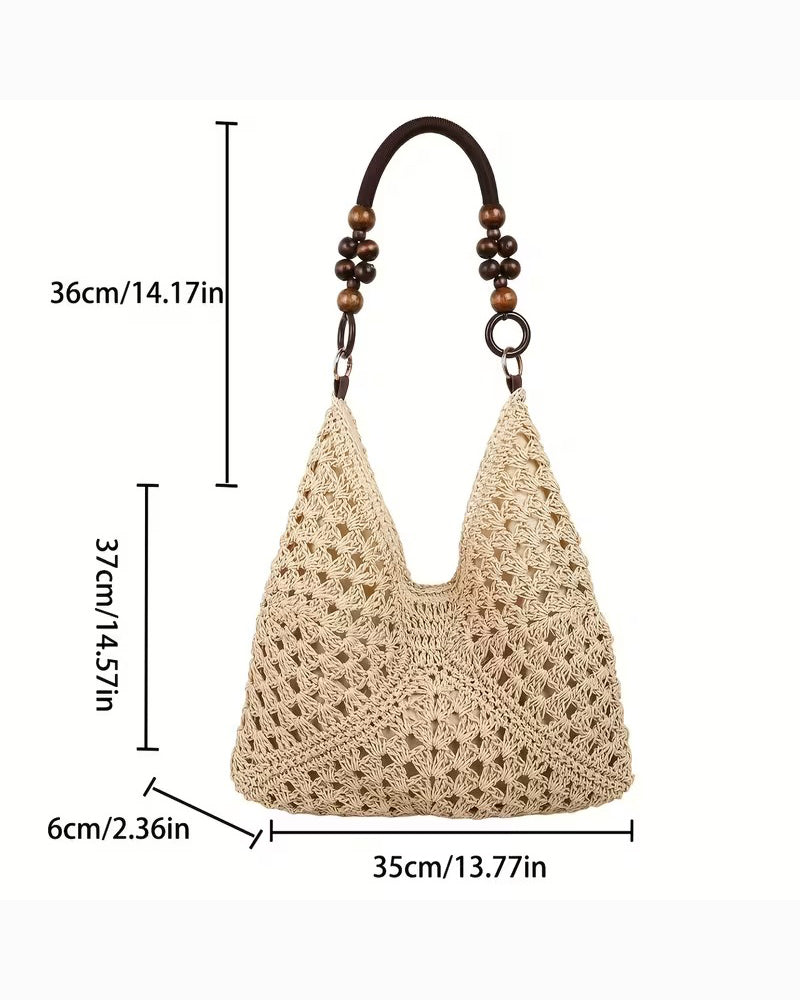 Tasche Ein Schulter Stroh