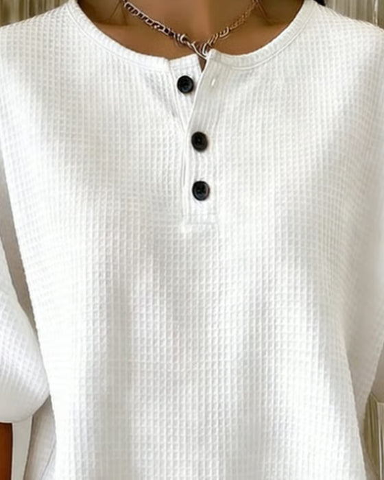 Top Waffel Locker Lässig