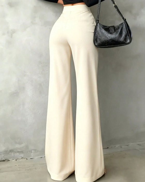 Anzughose Hohe Taille Drapiert