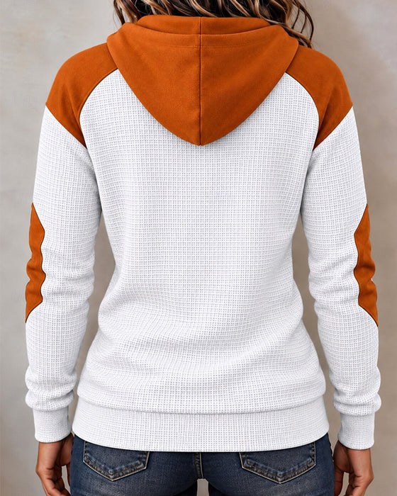 Hoodie Patchwork Schnürung