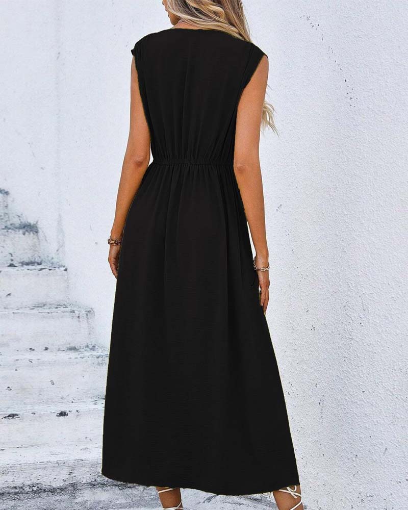 Kleid Einfarbig Tailliert Bindung