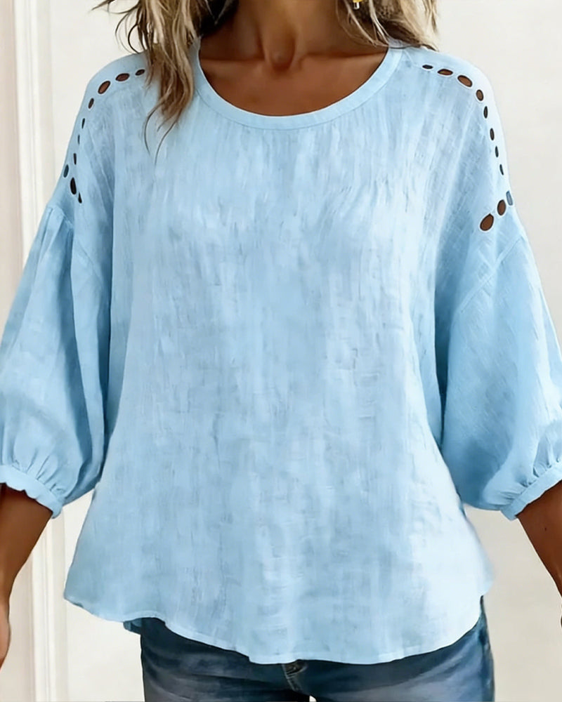 Bluse Durchbrochen 100% Baumwolle