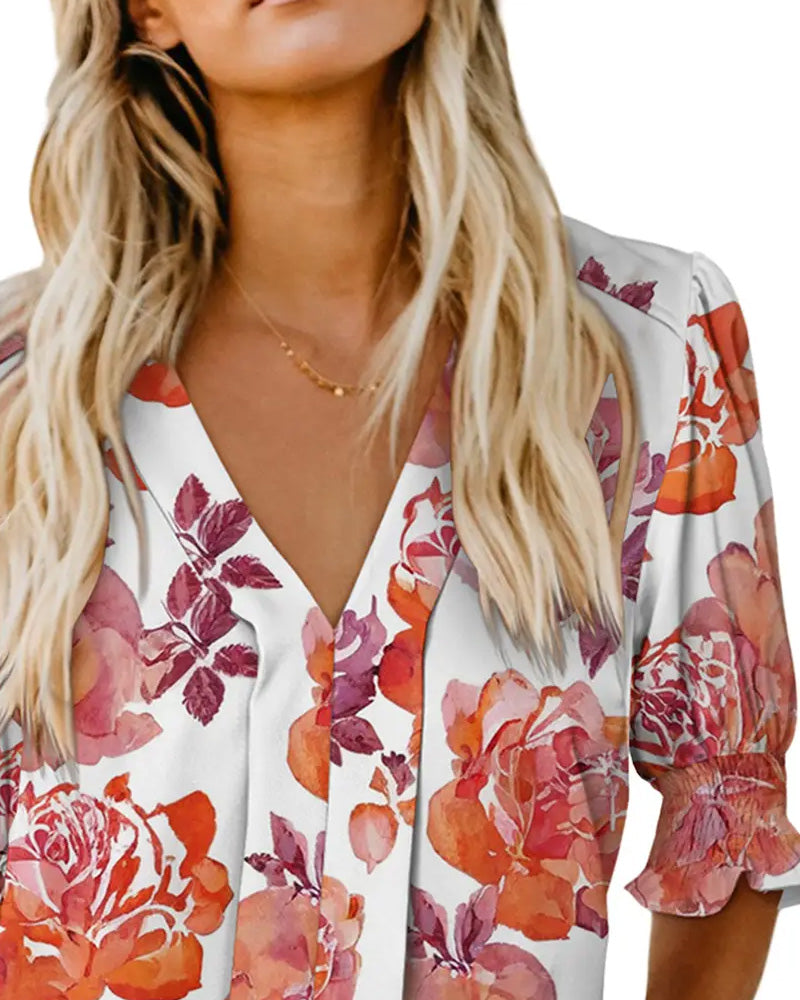Bluse elegant kleiner Blumenprint