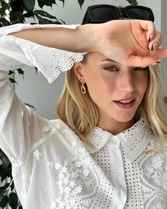 Bluse Revers Ausschnitt Detail