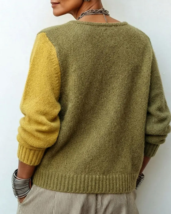 Cardigan Unregelmäßig Colorblock