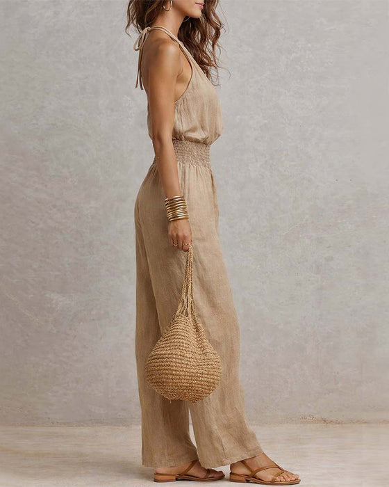 Overall Elegant Halter Gerafft