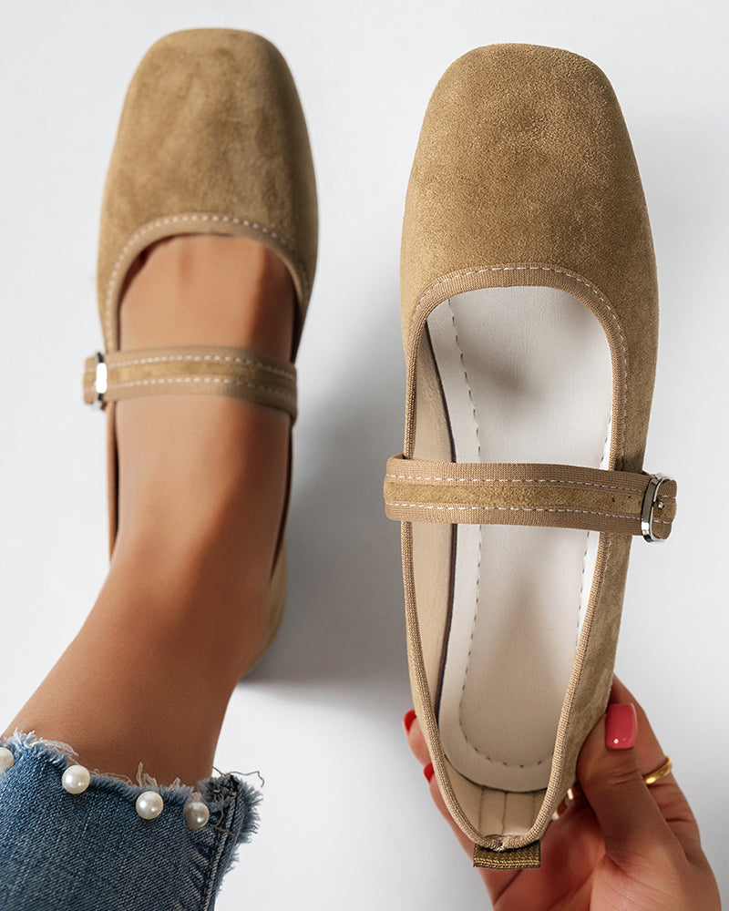 Damen Vintage Klassisch Elegant Quadratische Zehe Klassische Mary Jane Schuhe