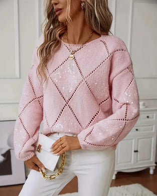 Pullover elegant ausgeschnitten Paillette
