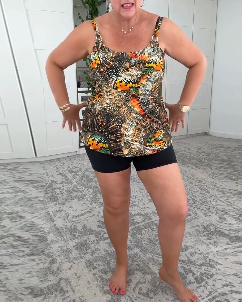 Badeanzug Zwei-Teilig Bedruckt Boxershorts